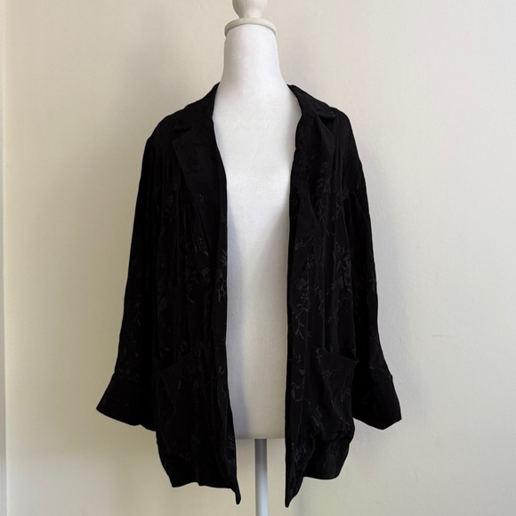 Topshop Black Blazer Women’s Jacquard Size 4/6 - Picture 6 of 16